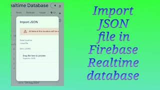 How to import a Json file in Firebase realtime database [upl. by Adnav]