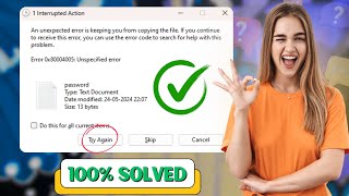 Unexpected Error is Keeping You from Copying File  How to Solve Copy Paste Error in Windows 1011 [upl. by Dronel]