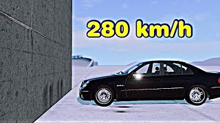 CRASH TEST  Mercedes Benz e63 AMG crashes to the WALL 💥 280 KMH 💥  beamngdrive [upl. by Porty166]