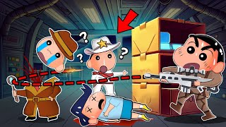 Shinchan Playing Sniper Kill Only Challenge In Super Sus 😱  Shinchan Among Us 3D  Funny Game 😂 [upl. by Leipzig]