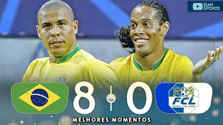 QUANDO A SELEÇÃO BRASILEIRA DAVA MEDO COM ADRIANO RONALDO RONALDINHO KAKÁ  BRASIL 8 X 0 LUCERNA [upl. by Yeclek]