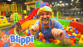 Blippi Visits Kinderland Indoor Playground  Blippi  Educational Videos for Kids [upl. by Ynahteb]