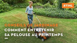 Comment entretenir sa pelouse en printemps  Conseils de jardinage STIHL [upl. by Allimrac650]