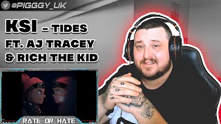 RATE or HATE KSI  Tides ft AJ Tracey amp Rich The Kid REACTION [upl. by Ynnaej925]