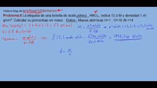 Ejercicios y problemas resueltos de disoluciones 8 [upl. by Itra]