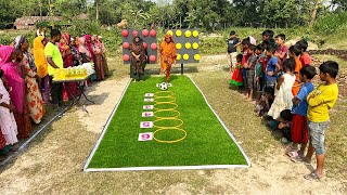 Who will win the Balloon Popping challenge first with football kick [upl. by Anerom]