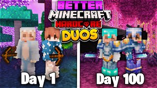 We Survived 100 Days In DUO BETTER MINECRAFT Heres What Happened [upl. by Elynad823]