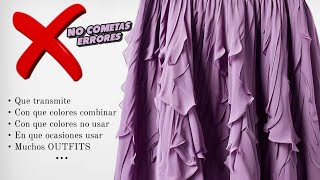 FALDA MORADA ➤ Como combinar y vestir  muchos OUTFITS para mujer [upl. by Orimisac]