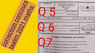 correction concours taalim maths 2021 [upl. by Ronile585]