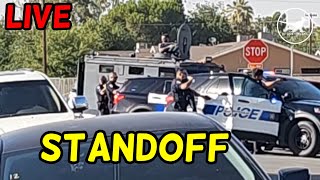 Live Police RAID STANDOFF Holding Mother At Knifepoint amp Threatening Harm His Family  Bakersfield [upl. by Ekard]