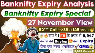 Bank Nifty Expiry Day Zero To Hero Strategy  Bank Nifty Expiry amp Bank Nifty Prediction For 27 Nov [upl. by Trask]