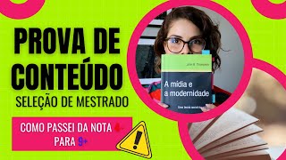 Prova teórica de conteúdo  seleção de MESTRADO [upl. by Wennerholn]