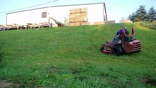 how to mow a steep bank with a zero turn mower [upl. by Kerwon]