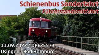 Führerstandsmitfahrt VT98 Usingen  Bad Homburg Sonderfahrt [upl. by Turk154]