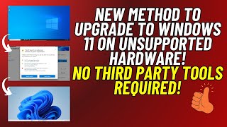 New Way To Upgrade From Windows 10 to 11 on Unsupported Hardware  No 3rd Party Tools Required [upl. by Clari]