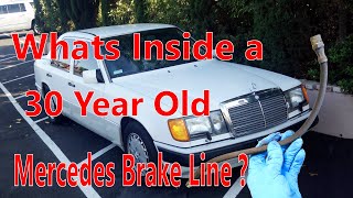 Whats Inside a 30 year old Mercedes Brake Line [upl. by Meikah]