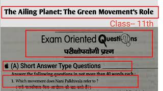 The Ailing Planet Short Question Answer Class 11th English  The Ailing Planet Questions and Answer [upl. by Gniw]