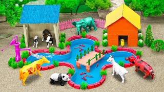 DIY how to make mini Cattle Farm with Concrete Bridge for Cows Horse  Animal Farm [upl. by Theodoric85]