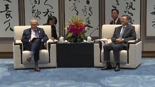 US Majority Leader Schumer talks business and fentanyl crisis with Chinese officials in Shanghai [upl. by Adnuahsal]