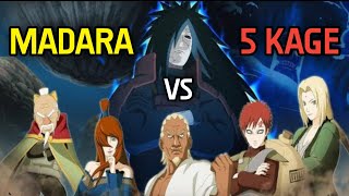 Madara Vs 5 Kage Full Fight in Hindi [upl. by Berget]