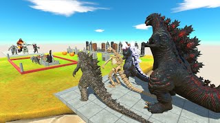 Great Kaiju War Team Shin Godzilla VS Team Godzilla Burning  Animal Revolt Battle Simulator [upl. by Jacobs517]