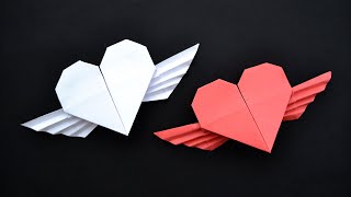 Cute PAPER HEART WITH WINGS  Easy Origami  Tutorial DIY by ColorMania [upl. by Ecnaralc954]