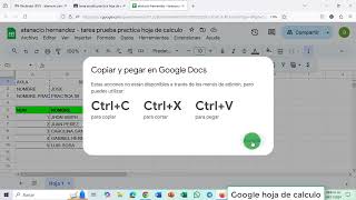 Cultura Digital practica hoja de calculo google sheet [upl. by Nodrog]