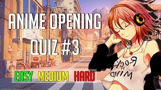 Anime Opening Quiz Blind test 3│30 Openings │EasyMediumHard [upl. by Inacana]