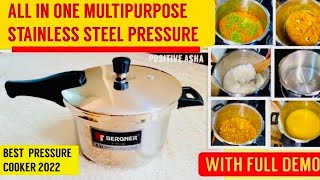 Best Triply Stainless Steel Pressure Cooker  Bergner UnPressure Steel Cooker Review with Demo [upl. by Reiter]