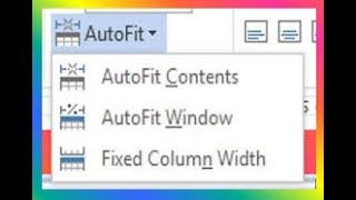 Word4AutoFit Table Contents Window and Fixed Column Width  autofit table in ms wordToddAcamesis [upl. by Smallman415]