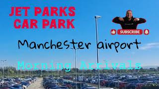 Manchester Airport Jetparks car park plane spotting Close up arrivals [upl. by Dalury]