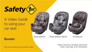 Booster Car Seat Install amp Tips  Grow and Go™ Grow and Go™Sprint amp Continuum  Safety 1st [upl. by Buchbinder]