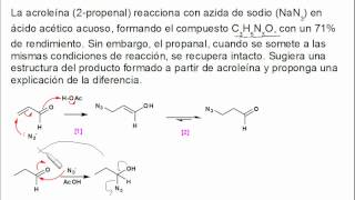 Adición de azida al propenal acroleina [upl. by Gwenore457]