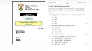 Grade 12 ChemistryP2 November 2023 Multiple Choice Questions MCQ [upl. by Avirt]