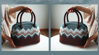 BEAUTIFUL CROCHET HANDBAG IDEAS WITH CHOCOLATE amp TEAL COLOR COMBINATION  Crochet Ideas [upl. by Yffat]