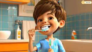 Brushing is super fun  Teeth brushing song for kids  cartoon animation [upl. by Acilef901]