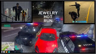 Benjis Long Scuffed Chase After Jewelry Hot Run  NoPixel RP 40 GTA RP [upl. by Nevs]