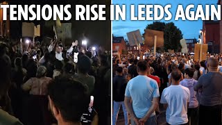 Hundreds descend on riot scarred streets of Leeds AGAIN as parents told to keep kids inside [upl. by Eniar496]