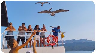 Ferry from Thasos Limenas to Keramoti Greece 4K [upl. by Jarv]