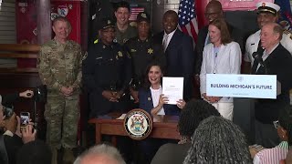 Gov Gretchen Whitmer signs bipartisan budget for fiscal year 2025 [upl. by Delisle]