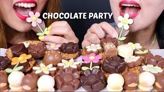 ASMR SPRING CHOCOLATE PARTY 초콜릿 리얼사운드 먹방 チョコレートcoklat  KimampLiz ASMR [upl. by Ynes]