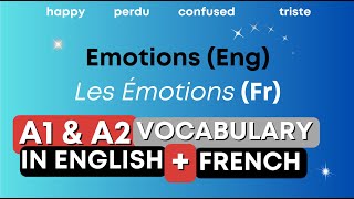 10 Common Emotions In French amp English  Les Emotions Plus Utilisés en Anglais  Vocab 1 Beginner [upl. by Decima]