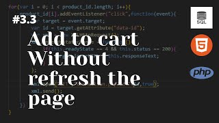 33 How to add products to the cart without refreshing the page  Html CSS PHP and JavaScript [upl. by Enad]