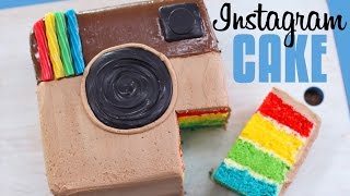 INSTAGRAM RAINBOW CAKE  With NUTELLA  How to Make an Easy Instagram Cake [upl. by Gine]