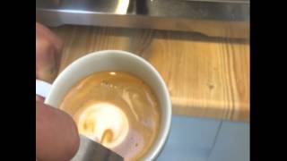 Latte Art Heart Demo with Pact Coffee [upl. by Rehpetsirhc]