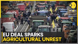 French Farmers Protest Mercosur Deal Demand Fair Trade  World News  WION [upl. by Fidelas890]