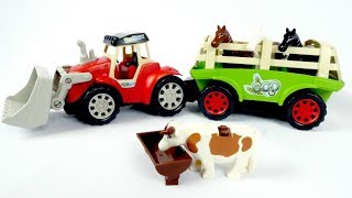 Juguetes divertidos en la granja Vídeo infantil Coches para niños [upl. by Eelyam]