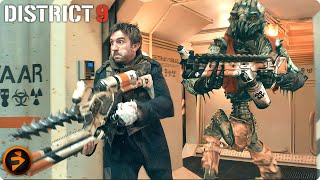 DISTRICT 9  Breaking into MNU  Sharlto Copley SciFi Movie [upl. by Gardal293]