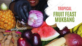 TROPICAL FRUIT FEAST EXTENDED  APPLES WATERMELON SUGARCANE   ASMR EATING SOUNDS KellysASMR [upl. by Akram]