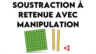 Soustraction à retenue avec manipulation [upl. by Ecinnej]